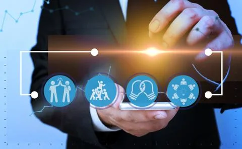 Information Computerization With Infographic Elements And Flat Icons. Latest 写真素材