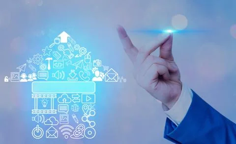 Information Computerization With Infographic Elements And Flat Icons. Latest Foto stock