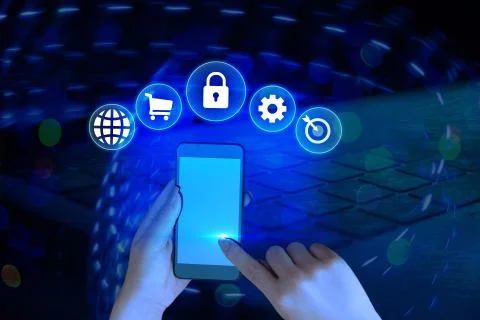 Information Computerization With Infographic Elements And Flat Icons. Latest 스톡 사진