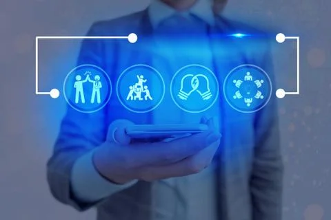 Information Computerization With Infographic Elements And Flat Icons. Latest Foto stock