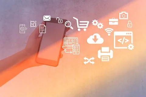 Information Computerization With Infographic Elements And Flat Icons. Latest 库存照片