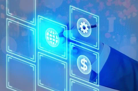 Information Computerization With Infographic Elements And Flat Icons. Latest 스톡 사진