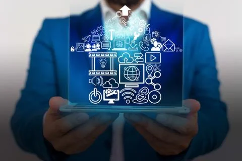 Information Computerization With Infographic Elements And Flat Icons. Latest 库存照片