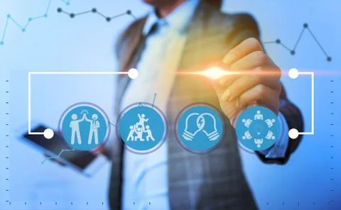 Information Computerization With Infographic Elements And Flat Icons. Latest 库存照片