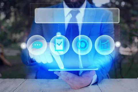 Information Computerization With Infographic Elements And Flat Icons. Latest 库存照片