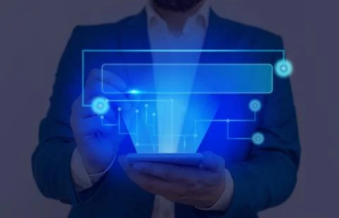 Information Computerization With Infographic Elements And Flat Icons. Latest 写真素材