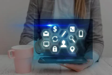 Information Computerization With Infographic Elements And Flat Icons. Latest 库存照片