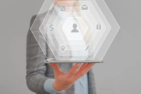 Information Computerization With Infographic Elements And Flat Icons. Latest 스톡 사진