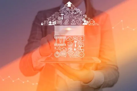 Information Computerization With Infographic Elements And Flat Icons. Latest 库存照片