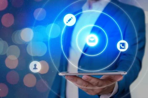 Information Computerization With Infographic Elements And Flat Icons. Latest 写真素材