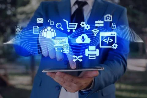 Information Computerization With Infographic Elements And Flat Icons. Latest 库存照片