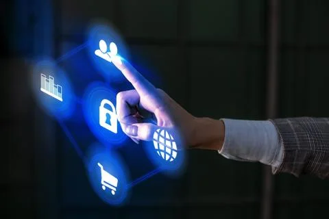 Information Computerization With Infographic Elements And Flat Icons. Latest 스톡 사진