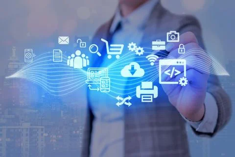 Information Computerization With Infographic Elements And Flat Icons. Latest 库存照片