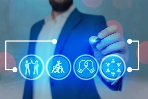 Information Computerization With Infographic Elements And Flat Icons. Latest 写真素材