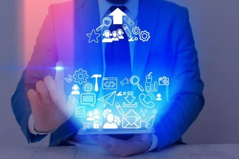 Information Computerization With Infographic Elements And Flat Icons. Latest 库存照片