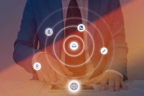 Information Computerization With Infographic Elements And Flat Icons. Latest 写真素材