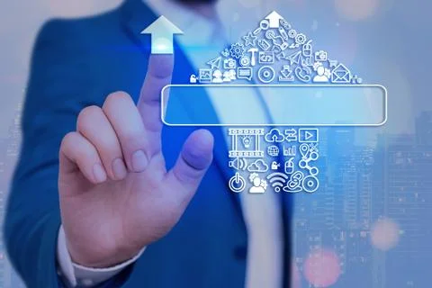 Information Computerization With Infographic Elements And Flat Icons. Latest Foto stock