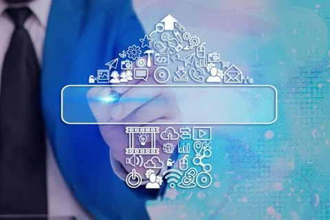 Information Computerization With Infographic Elements And Flat Icons. Latest Foto stock