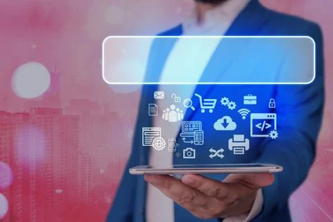 Information Computerization With Infographic Elements And Flat Icons. Latest 스톡 사진