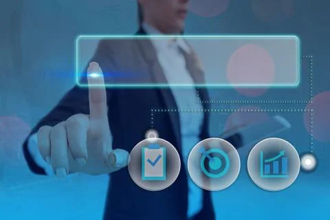 Information Computerization With Infographic Elements And Flat Icons. Latest 写真素材