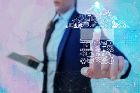 Information Computerization With Infographic Elements And Flat Icons. Latest 库存照片