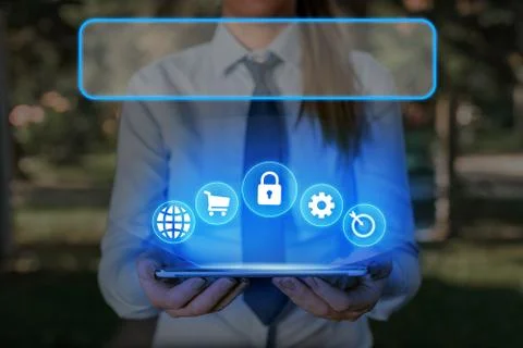 Information Computerization With Infographic Elements And Flat Icons. Latest 写真素材