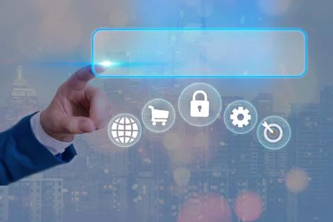 Information Computerization With Infographic Elements And Flat Icons. Latest Foto stock