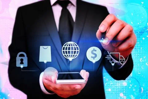 Information Computerization With Infographic Elements And Flat Icons. Latest 库存照片