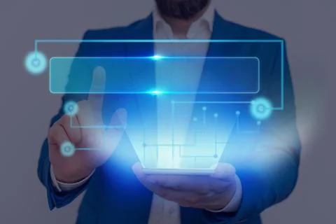 Information Computerization With Infographic Elements And Flat Icons. Latest 写真素材