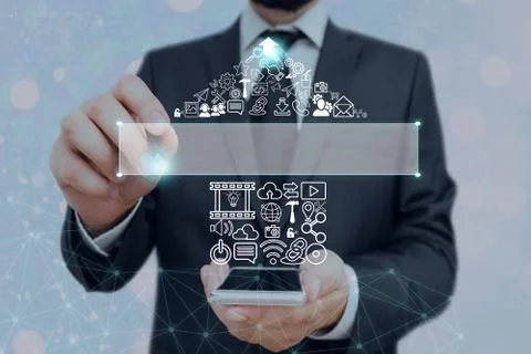 Information Computerization With Infographic Elements And Flat Icons. Latest 库存照片