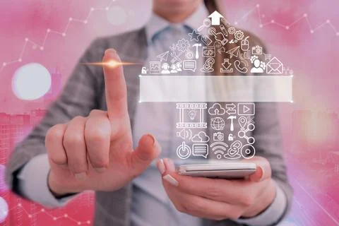 Information Computerization With Infographic Elements And Flat Icons. Latest 스톡 사진