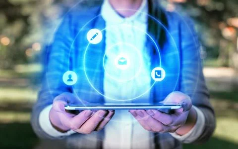 Information Computerization With Infographic Elements And Flat Icons. Latest 스톡 사진