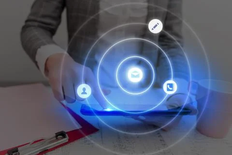 Information Computerization With Infographic Elements And Flat Icons. Latest 库存照片