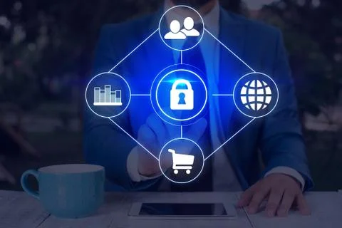 Information Computerization With Infographic Elements And Flat Icons. Latest Foto stock