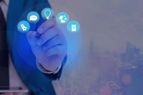 Information Computerization With Infographic Elements And Flat Icons. Latest 库存照片