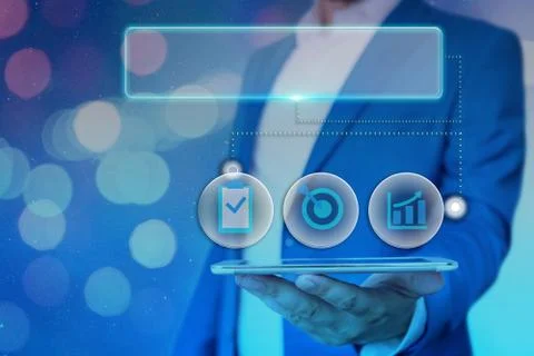 Information Computerization With Infographic Elements And Flat Icons. Latest Foto stock