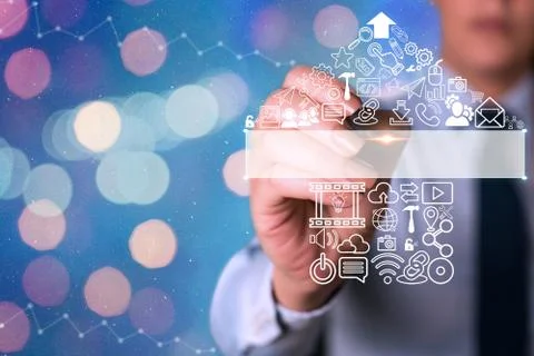 Information Computerization With Infographic Elements And Flat Icons. Latest 库存照片