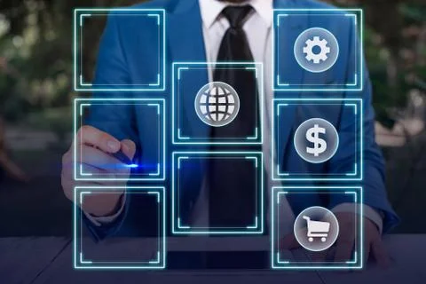 Information Computerization With Infographic Elements And Flat Icons. Latest 库存照片