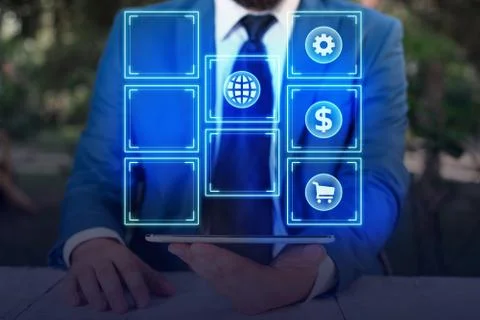 Information Computerization With Infographic Elements And Flat Icons. Latest 库存照片