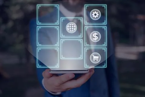 Information Computerization With Infographic Elements And Flat Icons. Latest 스톡 사진