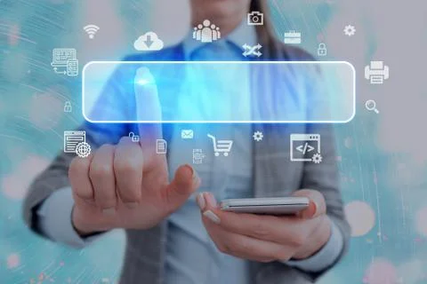 Information Computerization With Infographic Elements And Flat Icons. Latest 写真素材