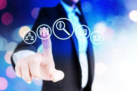 Information Computerization With Infographic Elements And Flat Icons. Latest 库存照片