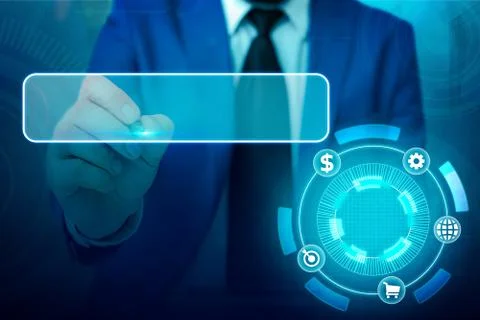 Information Computerization With Infographic Elements And Flat Icons. Latest 写真素材