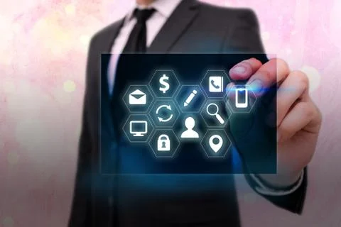 Information Computerization With Infographic Elements And Flat Icons. Latest 写真素材