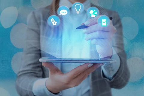 Information Computerization With Infographic Elements And Flat Icons. Latest 库存照片