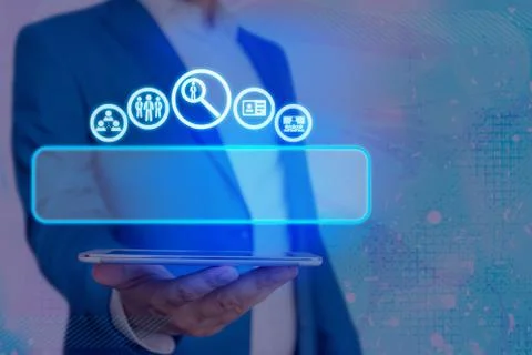 Information Computerization With Infographic Elements And Flat Icons. Latest Foto stock