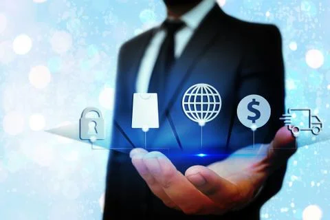 Information Computerization With Infographic Elements And Flat Icons. Latest 库存照片