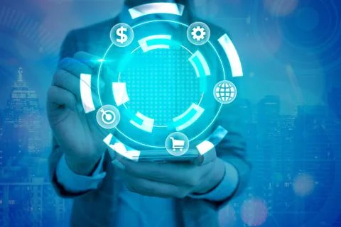 Information Computerization With Infographic Elements And Flat Icons. Latest 库存照片