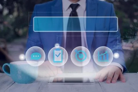 Information Computerization With Infographic Elements And Flat Icons. Latest 库存照片