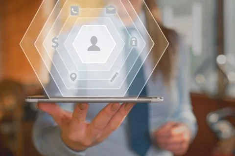 Information Computerization With Infographic Elements And Flat Icons. Latest 库存照片